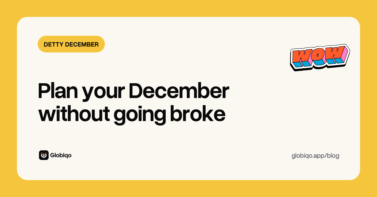 Globiqo blog cover: Detty December 2026, plan your month without going broke